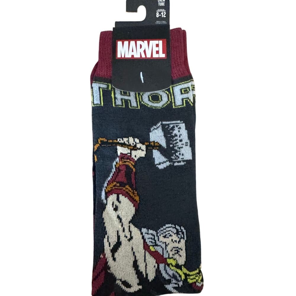 MARVEL THOR Crew Tube Socks NEW Sock Size 10 - 13 Men's Shoe Size 8 - 12
